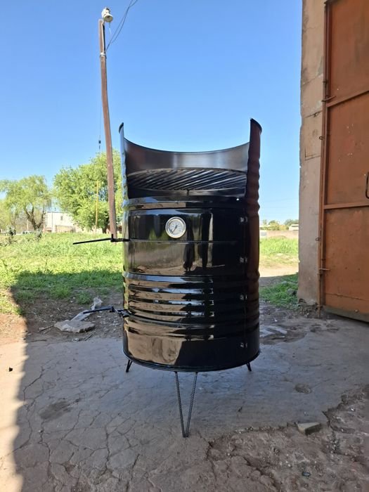 Asador horno fogonero 3 en 1 vertical de hierro negro
